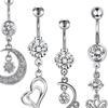8 Stück Bauchnabelringe Körperpiercing Schmuck Strasssteine für Frauen Geschenk