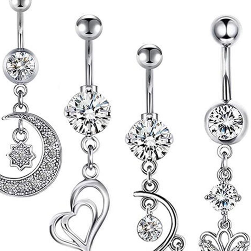 8 Stück Bauchnabelringe Körperpiercing Schmuck Strasssteine für Frauen Geschenk