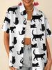 Love printed short-sleeved shirt women's summer loose casual lapel shirt retro niche top