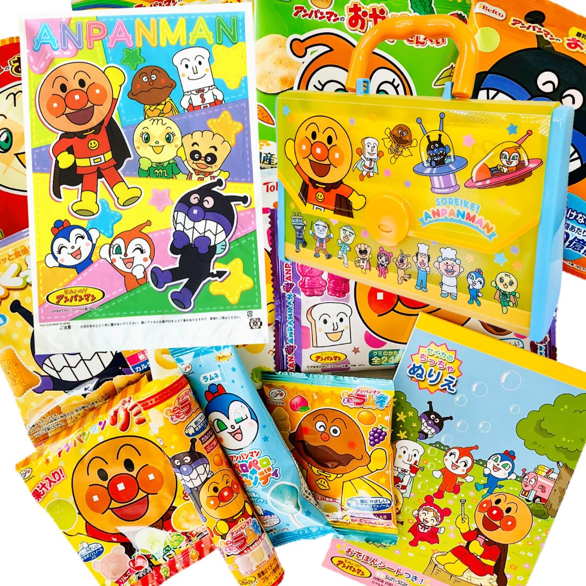 

Anpanman Drawing Bag Set and Anpanman Energetic Candy Assortment Set