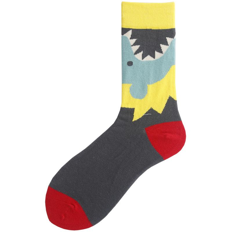 Summer Cotton Socks Trendy Socks Street Personality Illustrations Poached Eggs Harbor Jacquard Medium Tube Socks Socks Couple