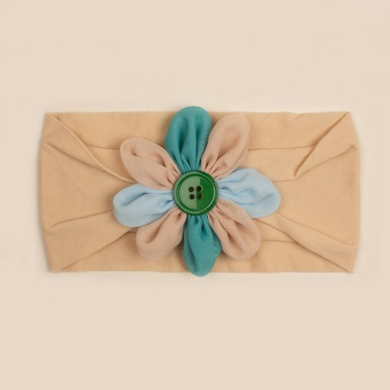 New Children's Nylon Elastic Headband, Baby Candy-colored Flower Headscarf, Summer Thin Baby Hair Accessories