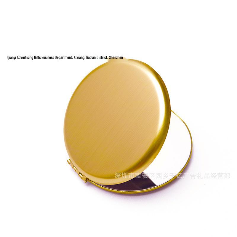 Engravable Stainless Steel Foldable Makeup Mirror - Unbreakable, Portable, Round/Square Design, Compact Size