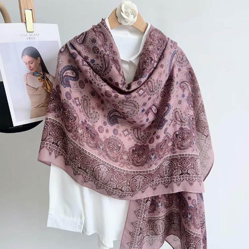 Autumn And Winter New Linen Long Sunscreen Scarf Women'S High-End Silk Scarf Air-Conditioned Room With Shawl Dual-Purpose