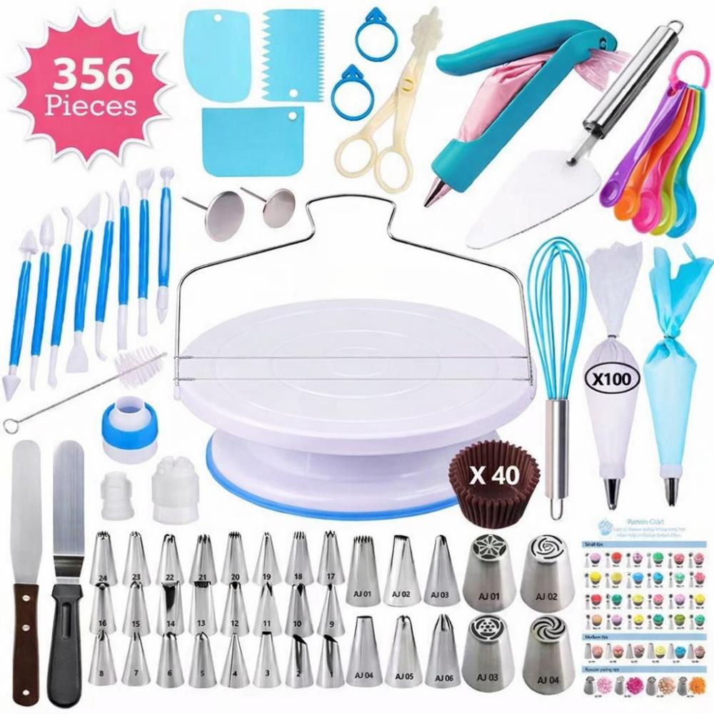 76-teiliges Kuchen-Dekorationswerkzeug-Set -Rutschfeste Tortendrehscheibe Für Anfänger Und Profis DIY Sahne-Kekse Kuchenherstellung Backwerkzeuge