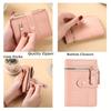 1PC Women Fashion Short Wallet with Multiple Zippers and Buttons Large Capacity for Coins and Change Foldable Mini Purse