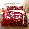 Christmas Bedding Set Polyester Duvet Cover Quilt Comforter Pillow Case 3D Red Double Full King Queen Twin Single 2/3PCS Bedroom