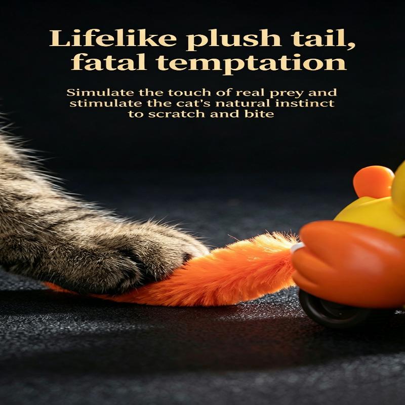 Plush Bird Shaped Wind Up Cat Toy, Bite Resistant Interactive Teaser for Cat Exercise