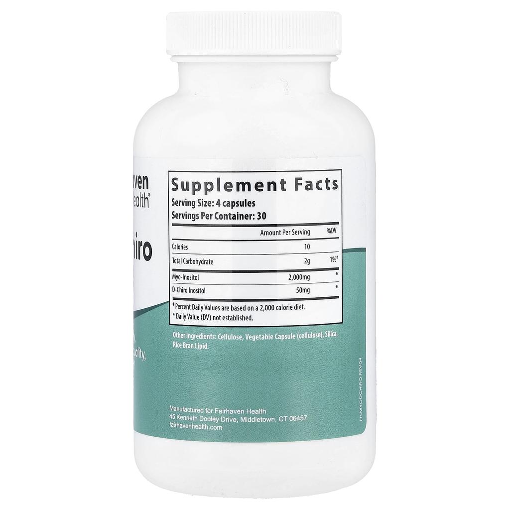 Fairhaven Health, Myo + d-Chiro-Inositol, 120 Kapseln