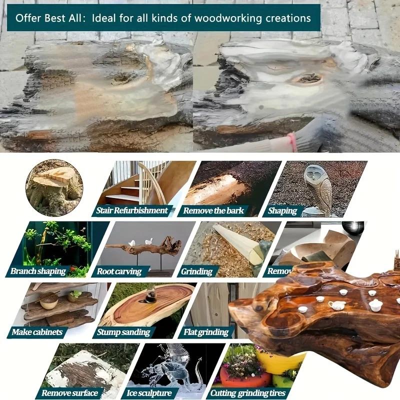 3Pc 4Inch Wood Grinder Wheel Disc, Wood Shaping Wheel, Grinding Wheel Carving Abrasive Disc For WoodworkingGrinders