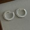 French Retro Original Design Woven Texture C-shaped Earrings Simple High-end Earrings Light Luxury Exquisite Atmospheric Earrings