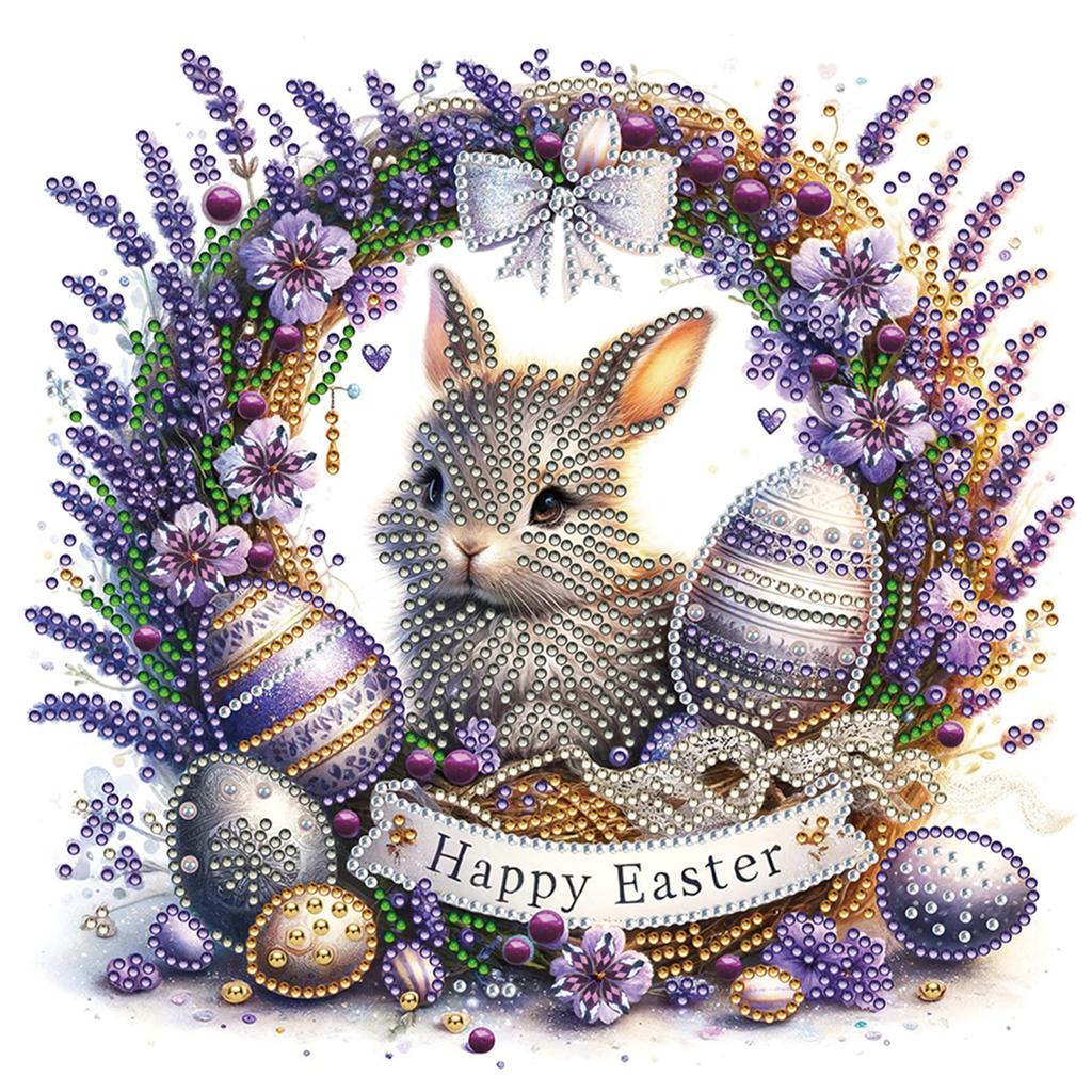 Easter Special Shaped 5D DIY Partial Drill Diamond Painting Kits for Adults Home Wall Decor Diamond Dots Paintings 11.81x11.81in