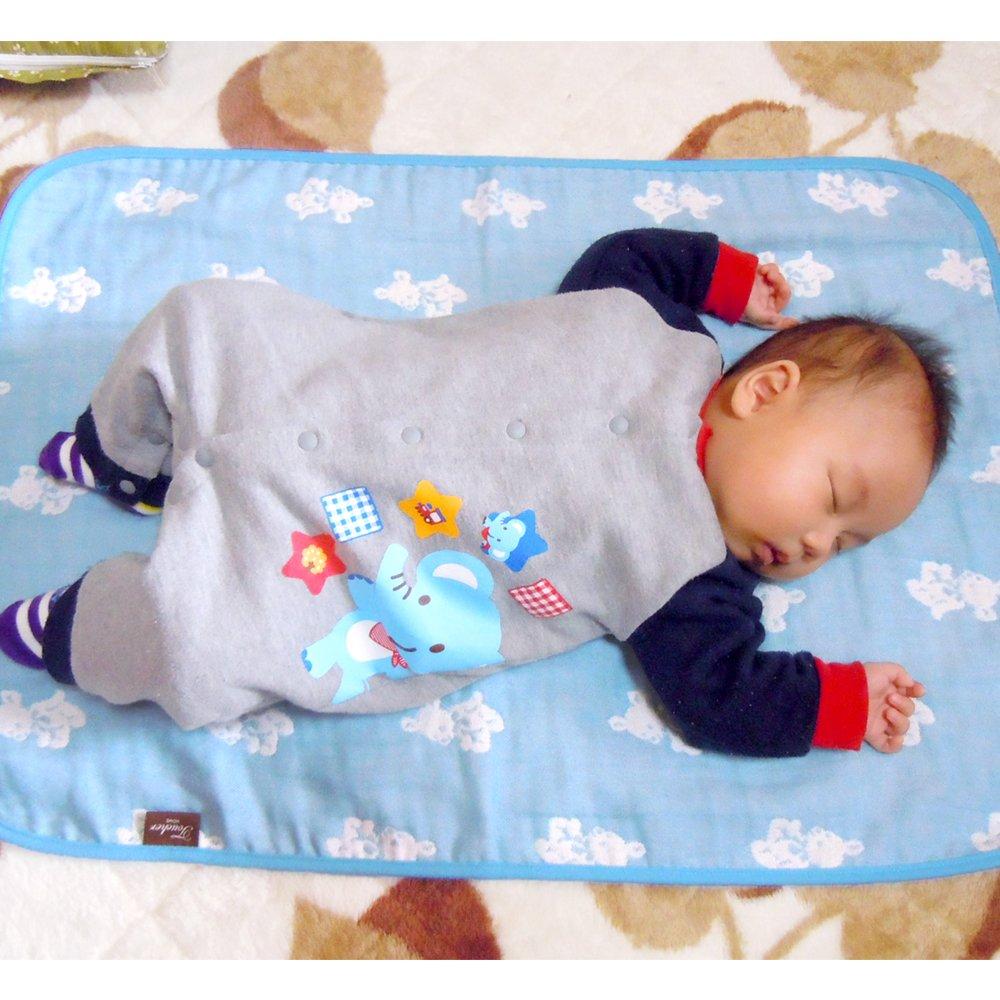 hiorie Made in Japan gauze baby mini blanket bear baby gauze birth blanket (Hiorie) 4-ply blanket, size, pattern, blue, blanket, gift,