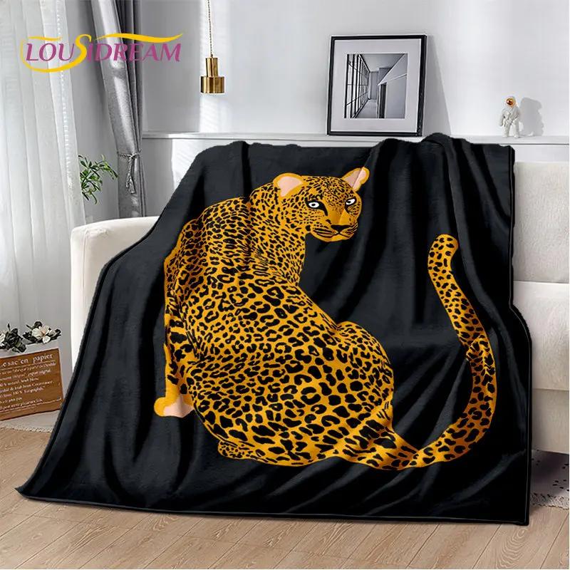 3D-Cartoon-Tiger, Wolf, Löwe, Leopard, Tier, Plüschdecke, Flanelldecke, Überwurf, Decke für Wohnzimmer, Schlafzimmer, Bett, Sofa, Picknick