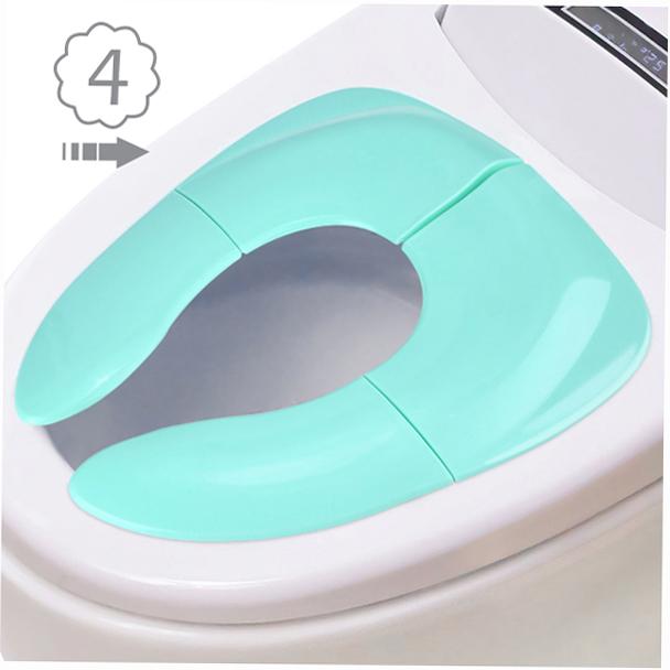 Eccomum Sedile WC Pieghevole Portatile PP Lavabile Sedile WC con Cuscinetto Antiscivolo Fibbia Antiscivolo