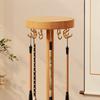 Round Calligraphy Brush Hanger Desktop Storage Traditional Writing Brush Organizer Wood Color 12 / 18 Brushes