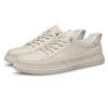 Men's Shoes Casual Leather Shoes Men's Breathable Trend Soft Sole White Shoes British Foot Sleeve Sports Leisure Board Shoes