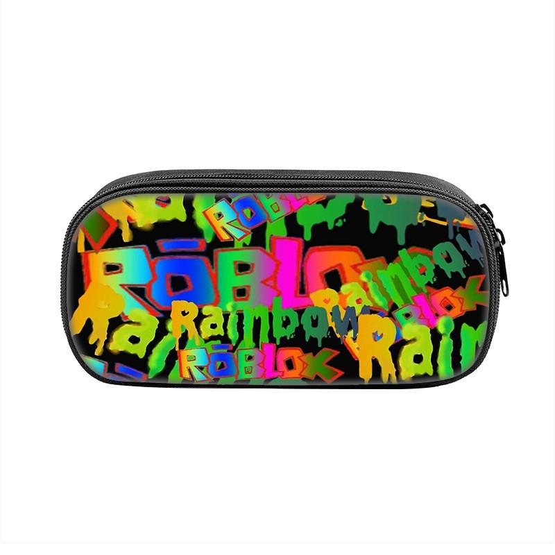 Rainbow Friends Cartoon Pencil Case With Durable Nylon Material Large Capacity School Storage