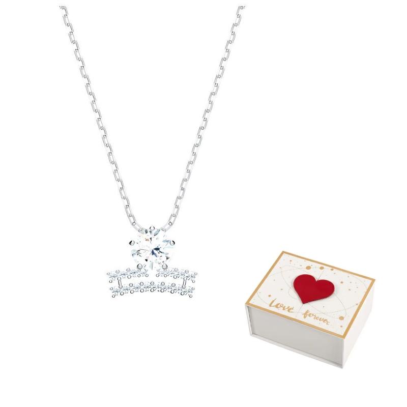 Swarovski Necklaces Womens Silver F-white gift box