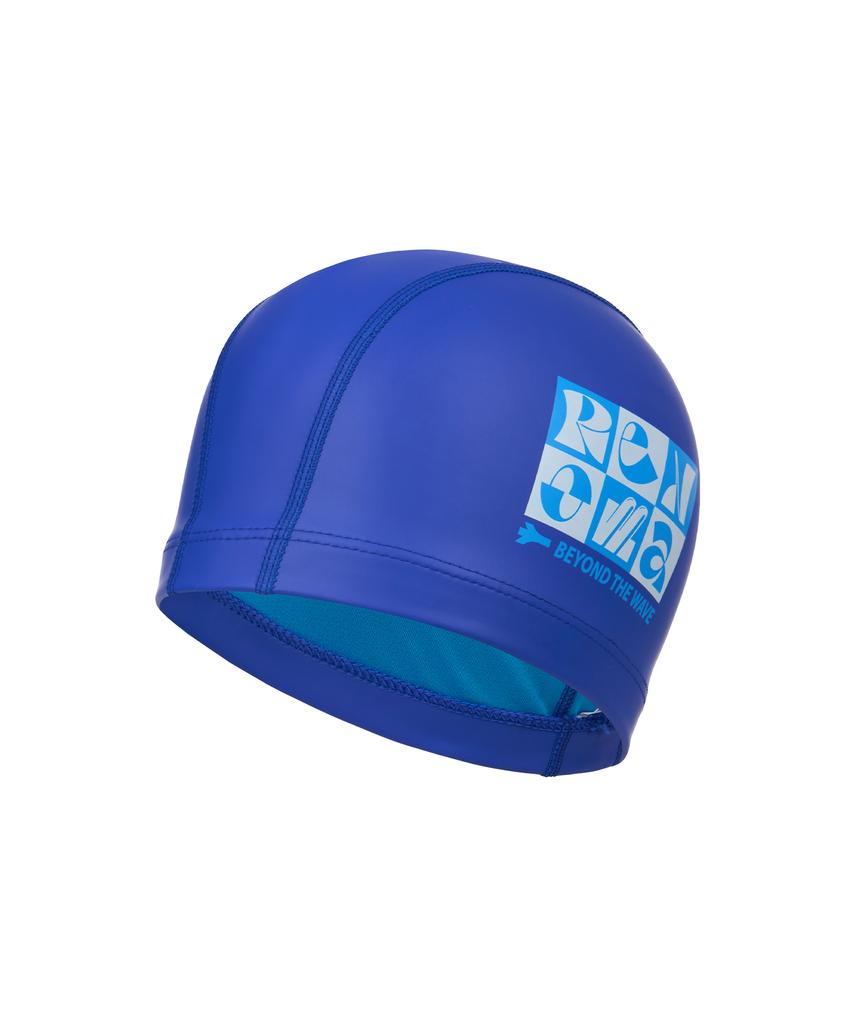Lenomasuyeongbog Supplies Kids' Blocks Text Pu Swim Cap Blue Ro-Rc2F058-Bu