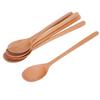 5PCS Wooden Spoon with Long Handle Soup Spoon for Barbecue Camping Party Home KitchenWood Color