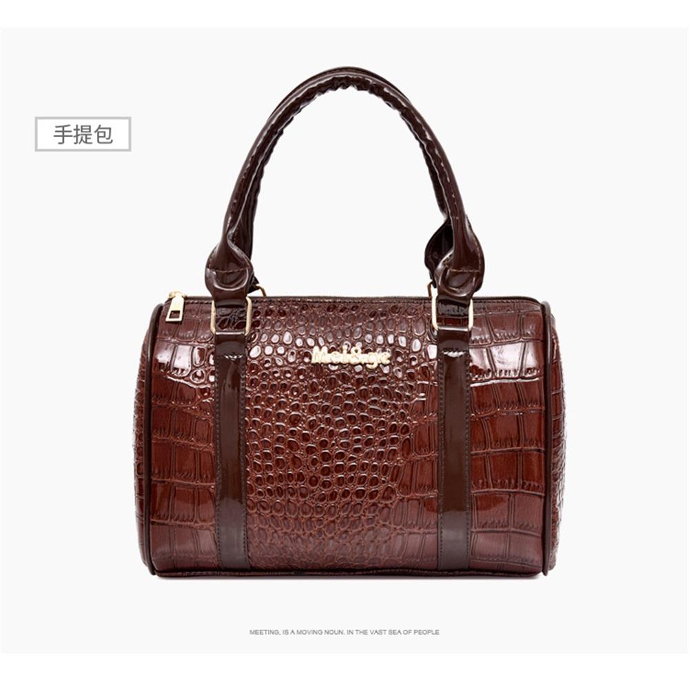 Shoulder bag for women, retro large-capacity crocodile pattern mother-in-law bag six-piece set