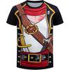 Wacky Spoof Pirate Digital Print T Shirt With Breathable Polyester For Youth Summer Casual Wear