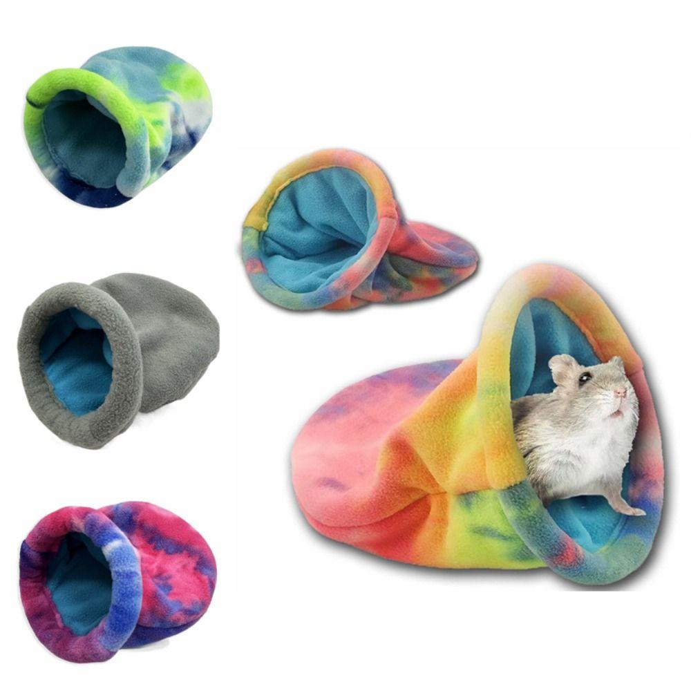 Interaktiver Meerschweinchen-Schlafsack mit Fleece gefüttert Hamster-Versteck Gemütliches Baumloch-Nest Kleines Kaninchen