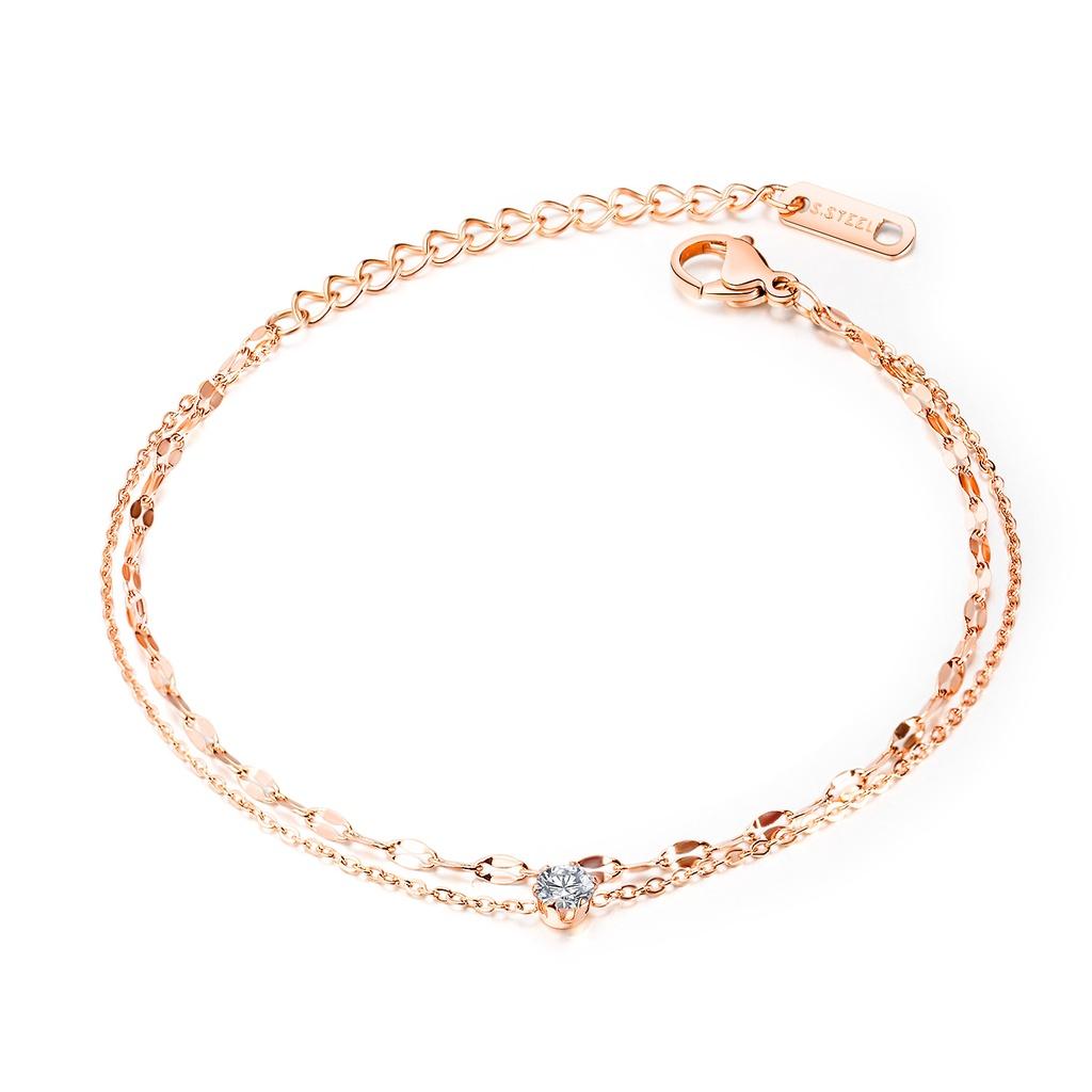 Ankle Zirconia Women Simple Fashion Jewelry Versatile Accessory Girl Chain Gifts