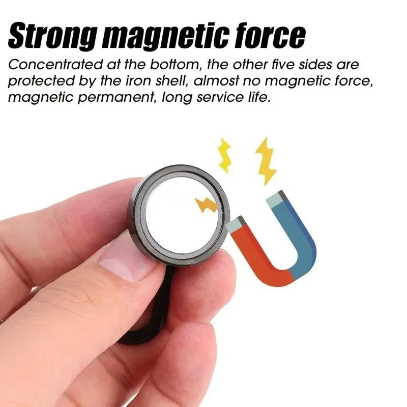 1/6Pcs Strong Magnetic Hooks with Swivel Carabiner Hook for Hanging Toolbox Grill Cabins Kitchen Refrigerator Hanger Supplies