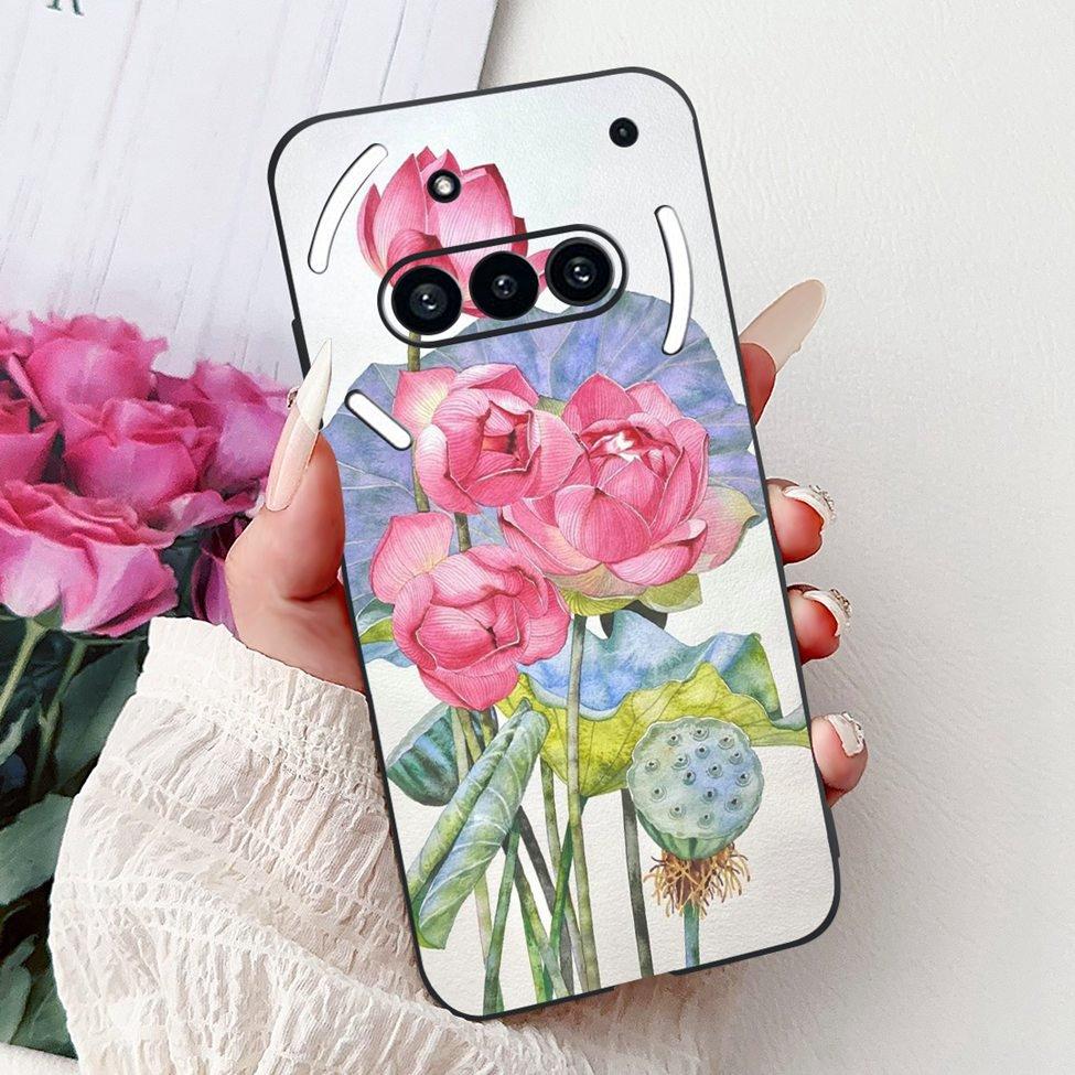 Téléphone pour rien (3a) A059 Coque Pour Nothing Phone 3a Étui Silicone Mode Luxe Fleurs Chat Mignon Drôle Peint Pare-chocs Souple