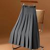 Women's High Waisted Pleated A-Line Midi Skirt With Belt