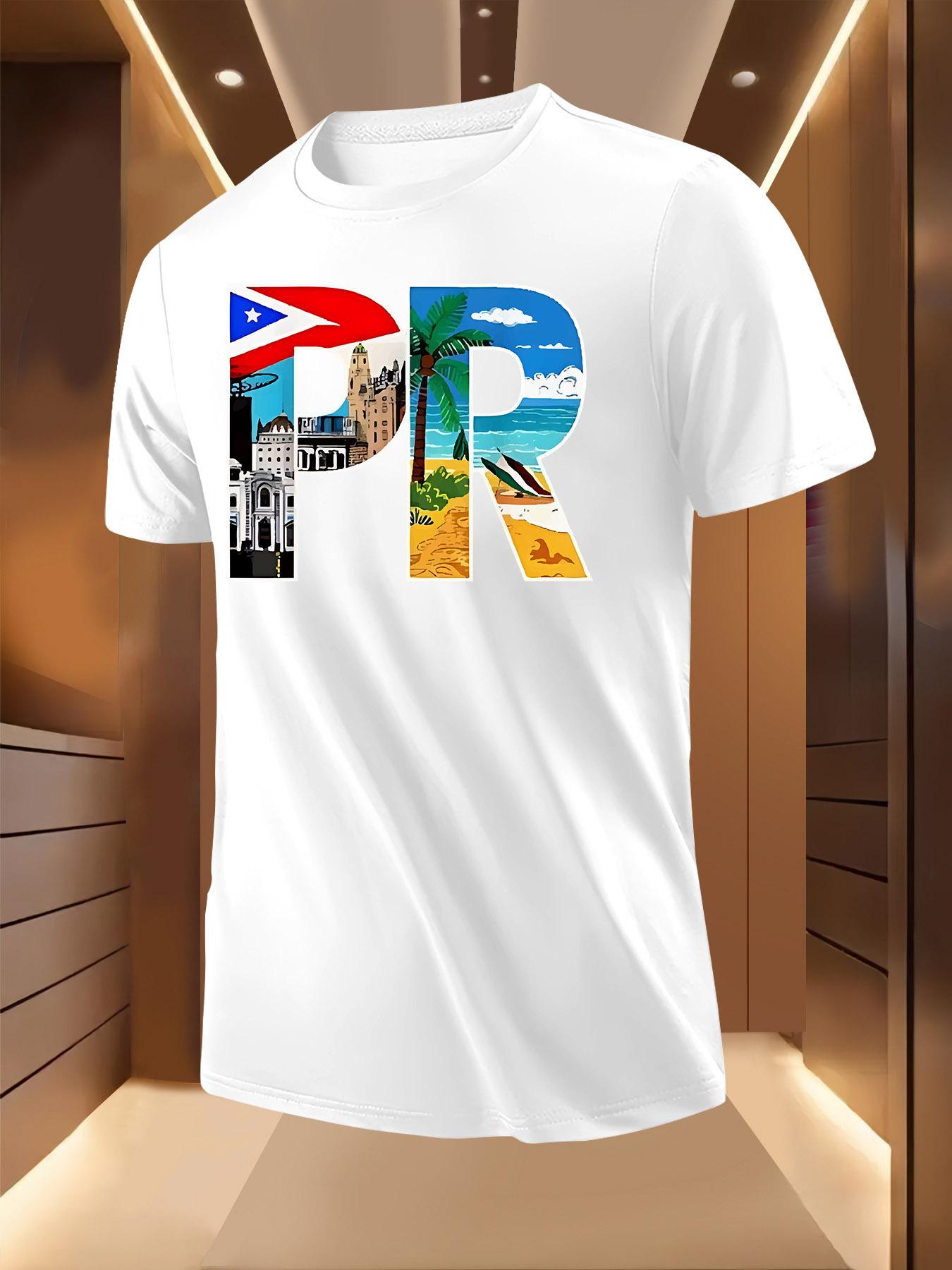 Puerto Rico Graphic Tshirt - Vibrant PR Design with Flags S