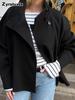 Autumn Winter New Women's Coats Elegant Graceful Stand Collar Button Long Sleeve Wool Blend Coat