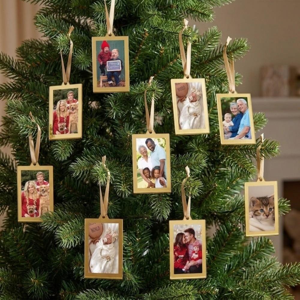 Acrylic 3 Inch Photo Frame Ornament DIY with Hanging Rope Christmas Tree Photo Ornament Vertical/Horizontal Style