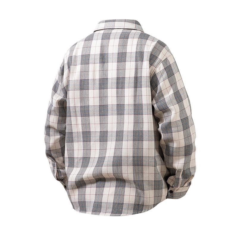 Men's Plaid Flannel Shirt Casual Long Sleeve Button Down Shirt Oversized Check Blouse