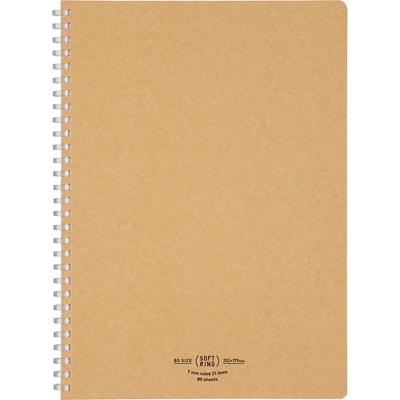 KOKUYO Note Soft Ring Notizbuch Natur 80 Blatt Semi-B5 A-liniert Braun S-SV608A-S