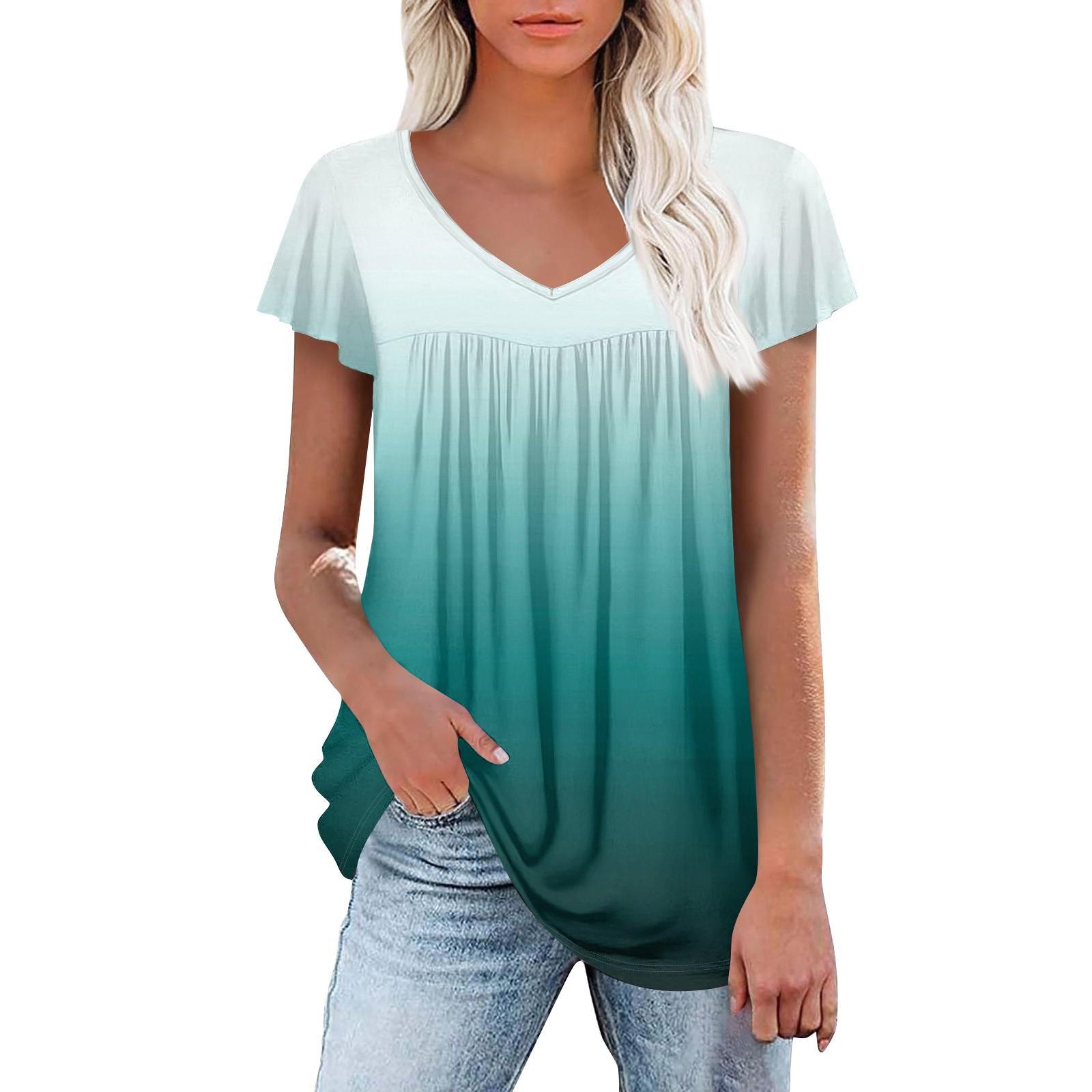 

Женские туники, элегантные повседневные летние рубашки с коротким рукавом, цветочные свободные плиссированные топы в стиле бохо XL