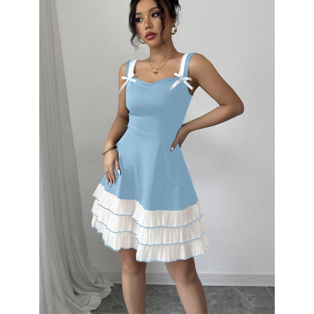 Women's Summer New Camisole Dress Contrasting Multi-layer Cake Dress