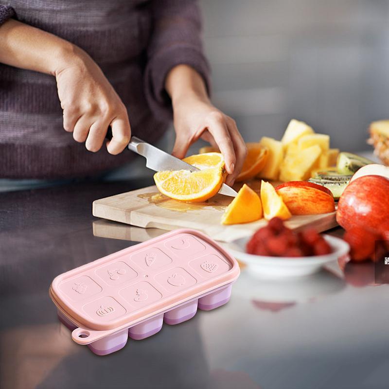 8 Compartment Ice Cube Molds Food Grade Silicone Home Ice Compartment Molds Dispensing Ice Boxes Summer Ice Cube Tray