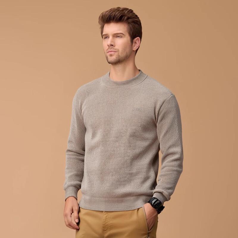 JEEP Men's Embroidered Fleece-Lined Sweater
