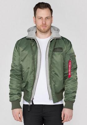 Winter Jacket Alpha Industries MA-1 D-Tec Hood Bomber Jacket (183110) Sage Green (183110-001)