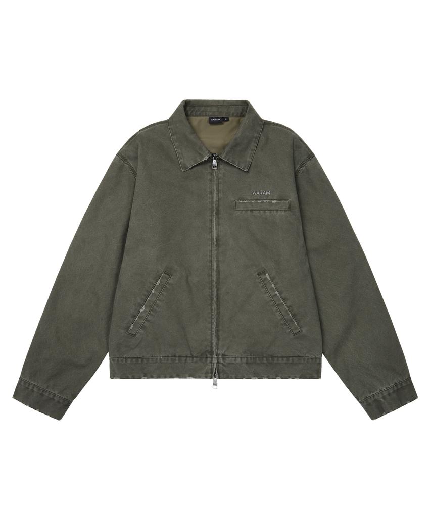 Aakam Walt Damaged Cotton Jacket (Khaki)
