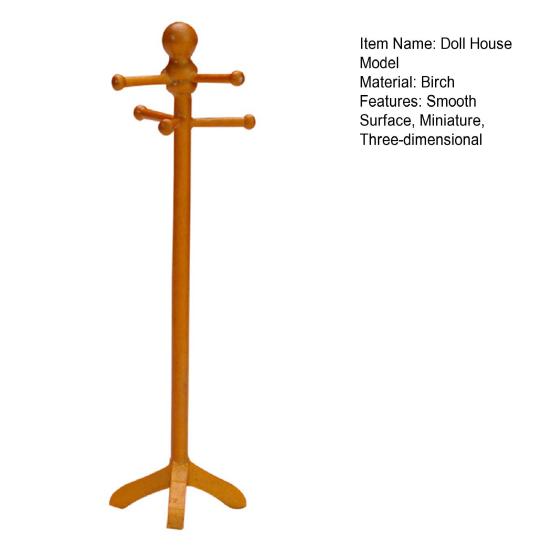 Clothes Hanger Model Three-dimensional High Simulation Wooden 1/12 Dollhouse Miniature Coat Rack Doll House Accessories