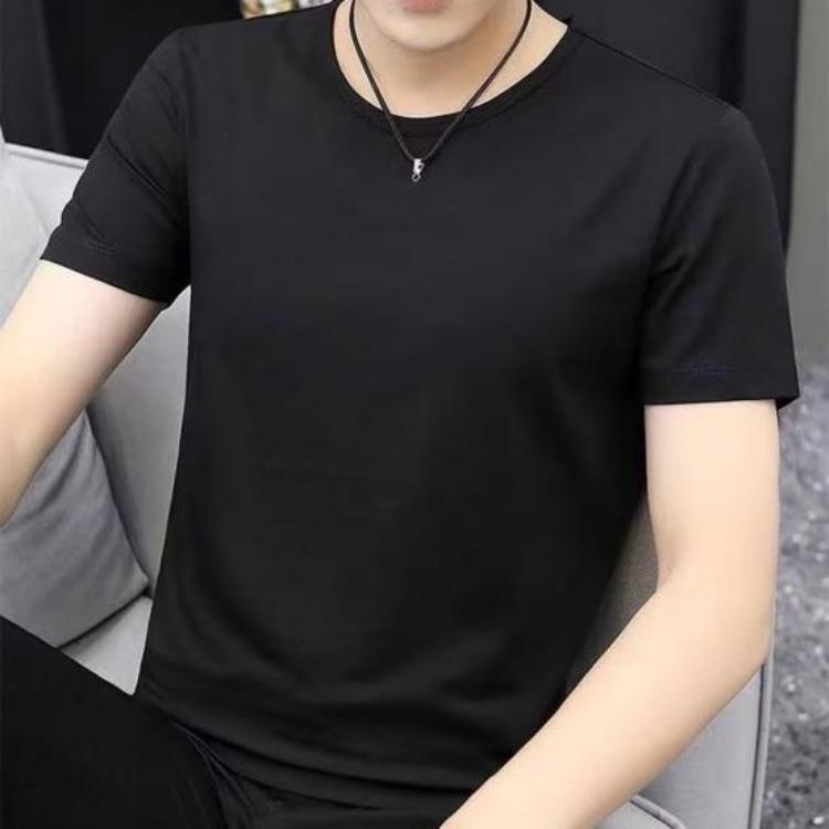 Men Summer Slim Fit T-shirt Solid Color O Neck Short Sleeves Soft Breathable Pullover Sports Business Casual Office Top
