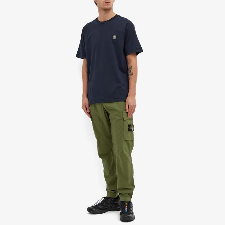 STONE ISLAND Patch Logo T-Shirt Marineblau Herren Streetwear 761524113-V0020