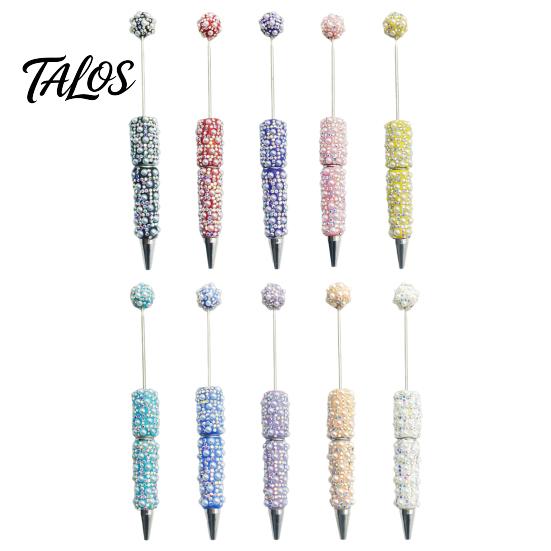 Faux Pearl Decorated Pen DIY Beadable Pen, Rhinestone Ballpoint Fancy Glitter Creative for Crafting, Student Stationery Office Writing Tools Crafts