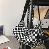 Summer Women's Bags  Large Capacity  Women's Commuting Men's Trendy Postman Plaid  One Shoulder Crossbody Bag