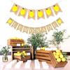 Rustic Baby Shower Burlap Hanging Lemon Bunting Garland Banner Party Decoration Flag Layout