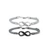 Black Mobius Loop Couple Bracelets Woven Hand Ropes For Men And Women Matching Pair Romantic Gift With